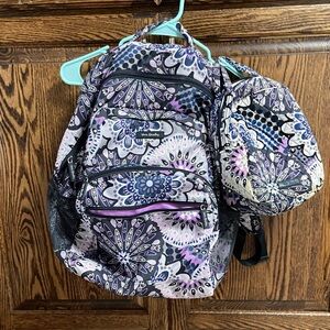 Vera Bradley Multicolor Patterned Backpack with Pouch